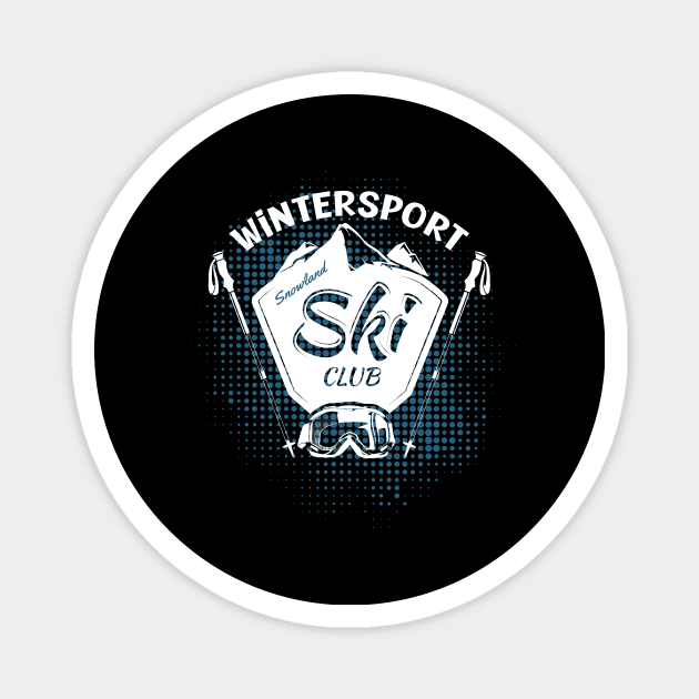 Ski Club Skiing Winter Sports Downhill Magnet by Hariolf´s Mega Store